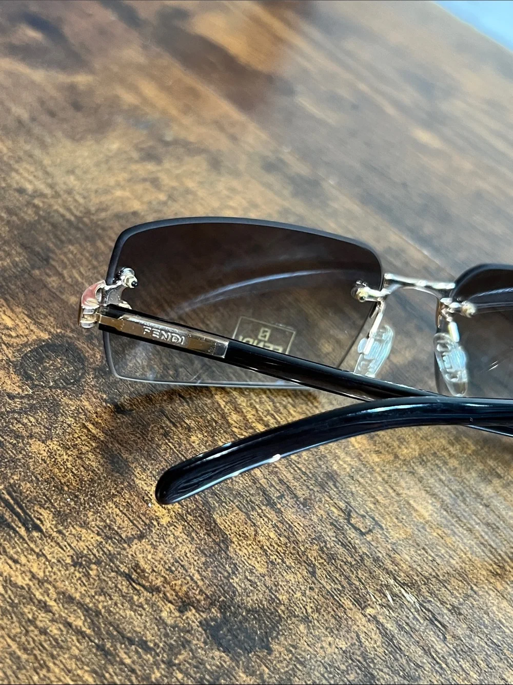 Fendi FS250 60[]16 Brown/ GEP 135 Rimless Sunglasses in Black Gradient